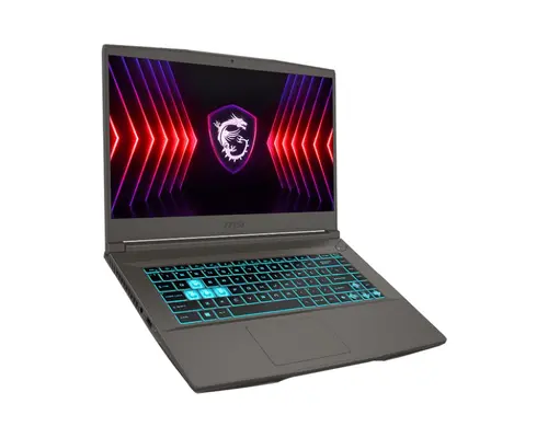 Лаптоп, MSI Thin 15 B13UC, i7-13620H (10C/16T, up to 4.90GHz, 24 MB), GeForce RTX 3050 4GB GDDR6, 15.6" FHD (1920x1080), 144Hz, IPS-Level, 16GB DDR4 2x8 3200MHz, 512GB PCIe Gen4x4 SSD, Intel WiFi 6E, BT 5.3, Backlit Keyboard (Blue), NO OS, 3 cell , 52.4Whr, 1.86 - image 1