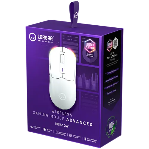 LORGAR MSA10W, Wireless Gaming Mouse Advanced, white - image 7