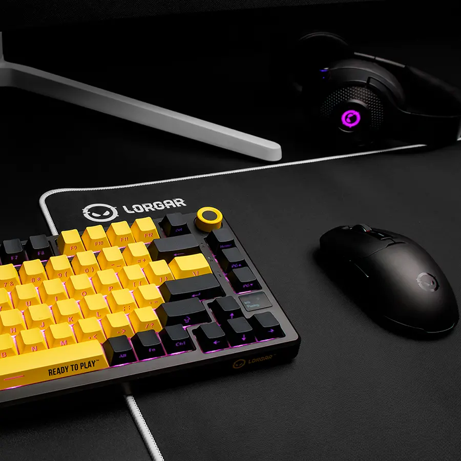 LORGAR KBP7075W, Wireless 75% Mechanical Gaming Keyboard Pro, Black/yellow, EN layout - image 12