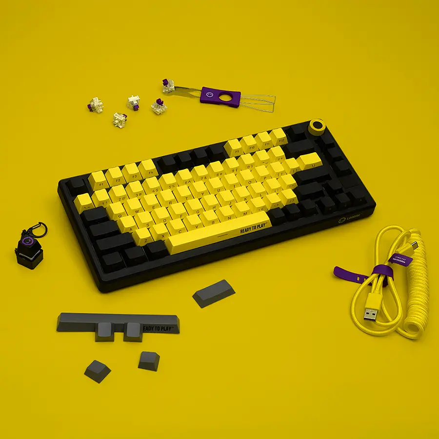 LORGAR KBP7075W, Wireless 75% Mechanical Gaming Keyboard Pro, Black/yellow, EN layout - image 13