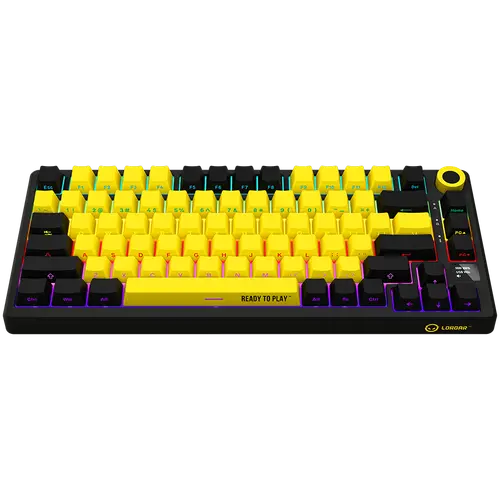 LORGAR KBP7075W, Wireless 75% Mechanical Gaming Keyboard Pro, Black/yellow, EN layout - image 2