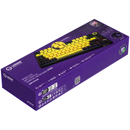 LORGAR KBP7075W, Wireless 75% Mechanical Gaming Keyboard Pro, Black/yellow, EN layout - image 8