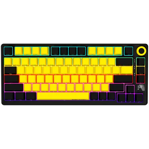 LORGAR KBP7075W, Tastatură mecanică de gaming wireless 75% Pro, Negru/galben, layout EN - 1