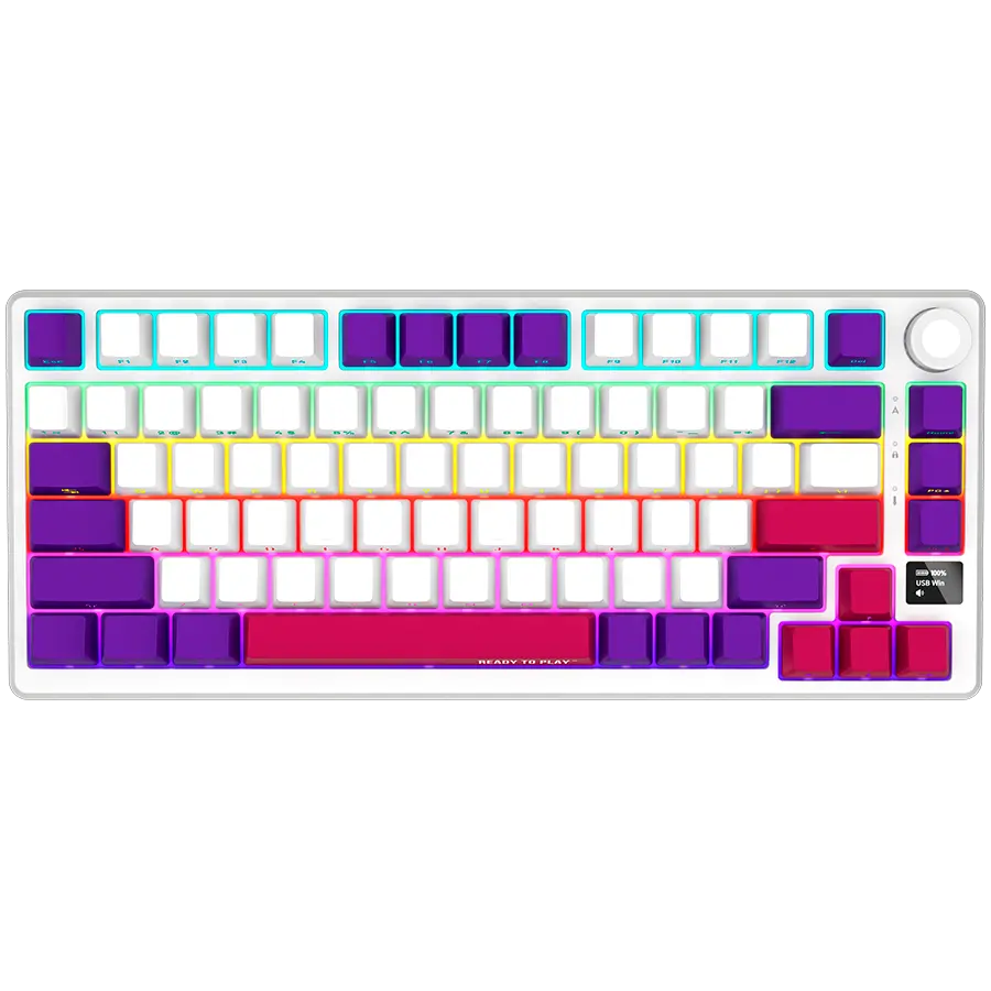 LORGAR Tastatură Gaming KBP7075W Pro Fără fir 75% Alb EN