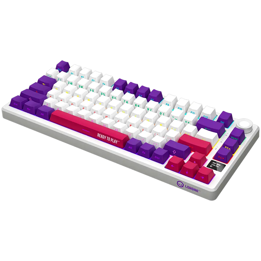 LORGAR KBP7075W, Wireless 75% Mechanical Gaming Keyboard Pro, White, EN layout - image 1