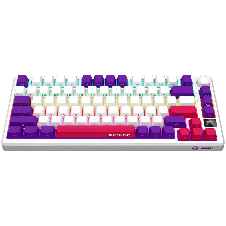 LORGAR KBP7075W, Wireless 75% Mechanical Gaming Keyboard Pro, White, EN layout - image 2