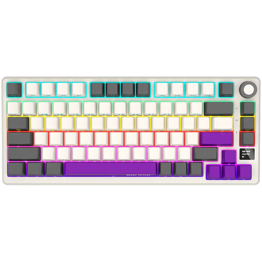 LORGAR KBP7075W, Wireless 75% Mechanical Gaming Keyboard Pro, Beige, EN layout