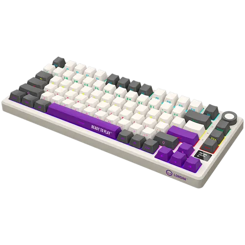 LORGAR KBP7075W, Ασύρματο μηχανικό gaming πληκτρολόγιο 75% Pro, Μπεζ, διάταξη EN - 2