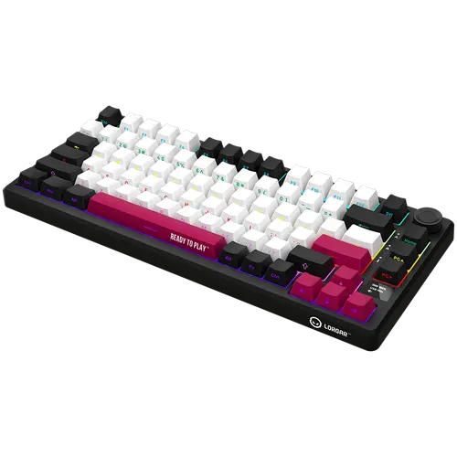 LORGAR KBP7075W, Wireless 75% Mechanical Gaming Keyboard Pro, Black/red, EN layout - image 1
