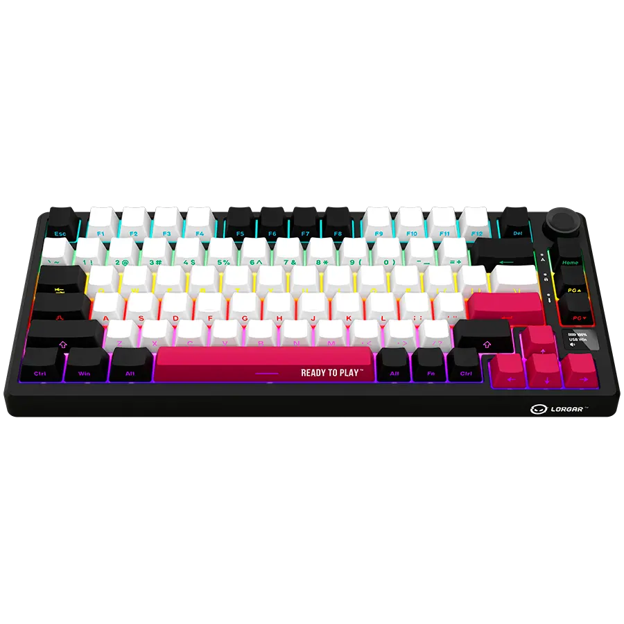 LORGAR KBP7075W, Wireless 75% Mechanical Gaming Keyboard Pro, Black/red, EN layout - image 2