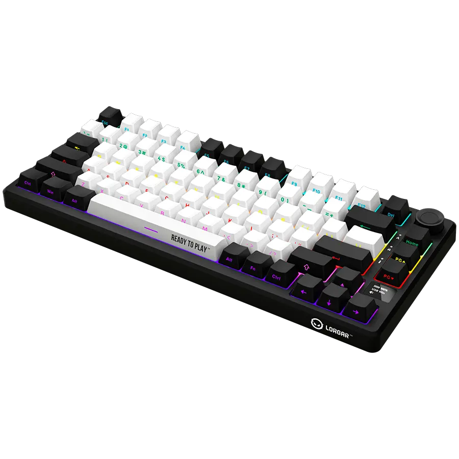 LORGAR KBP7075W, Wireless 75% Mechanical Gaming Keyboard Pro, Black/red, EN layout - image 6