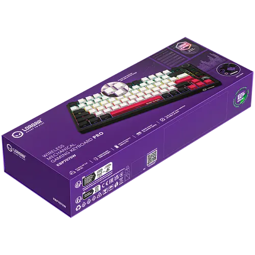 LORGAR KBP7075W, Ασύρματο μηχανικό gaming πληκτρολόγιο 75% Pro, Μαύρο/κόκκινο, διάταξη EN - 9