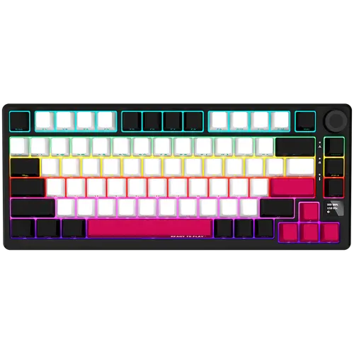 LORGAR KBP7075W, Tastatură mecanică gaming wireless 75% Pro, Negru/roșu, layout EN - 1