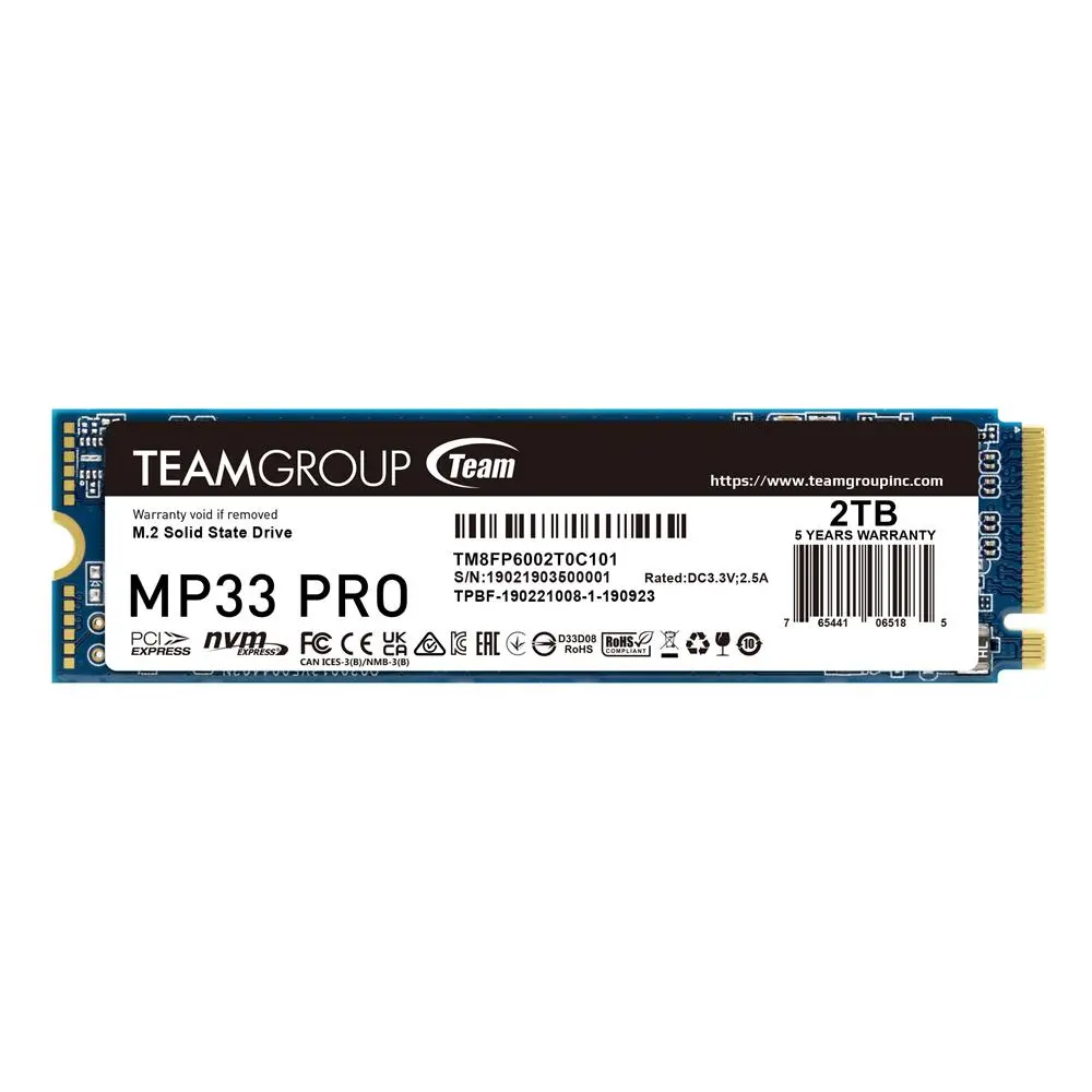 Твърд диск, TEAM SSD MP33 PRO 2TB M2 PCI-E