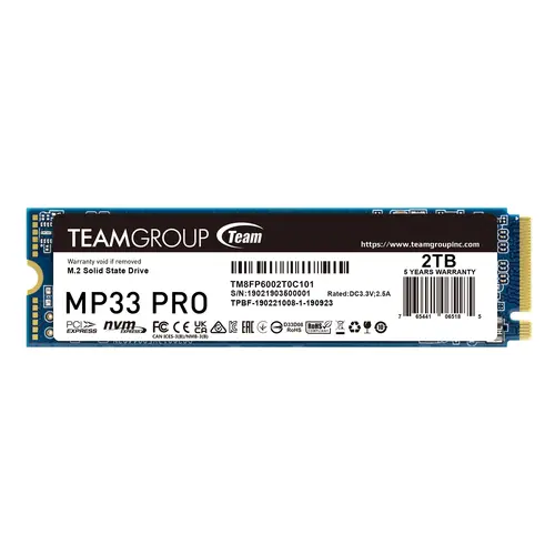 Твърд диск, TEAM GROUP TEAM SSD MP33 PRO 2TB M2 PCI-E