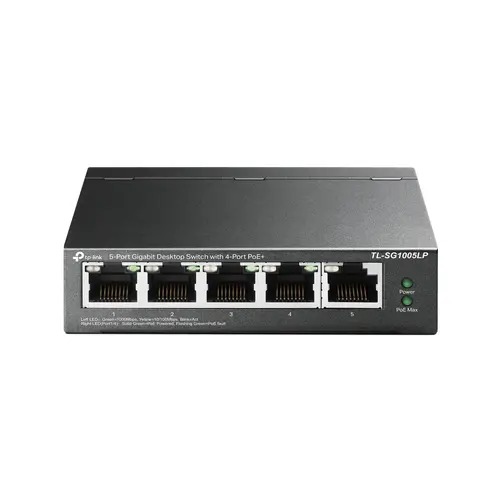 Комутатор TP-LINK TL-SG1005LP,5-порта Gigabit , 4 x PoE+, неуправляем, метален