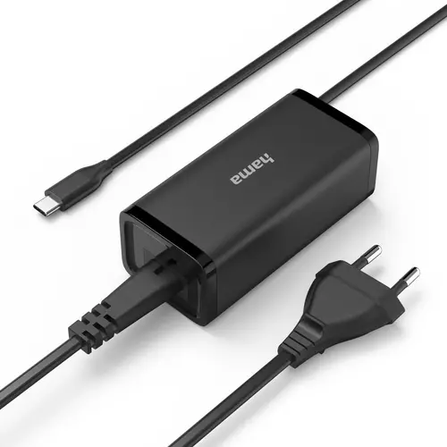 HAMA Universal τροφοδοτικό για laptop, USB-C, GaN, (PD), 5-20V/100W - 3