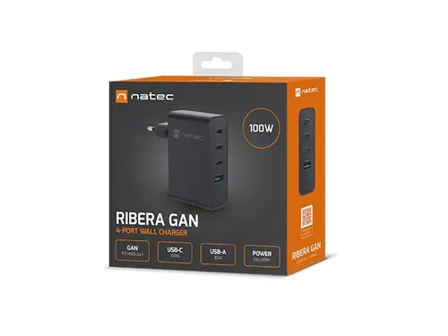 Адаптер, Natec USB Charger Ribera 3X USB-C + 1x USB-A 100W, Black - image 6