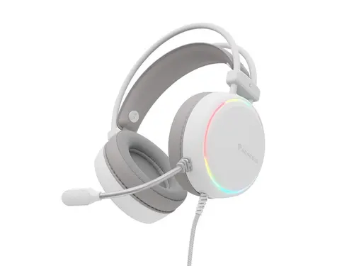 Căști, Genesis Headset Neon 613 G2 cu microfon, iluminare RGB, alb - 3