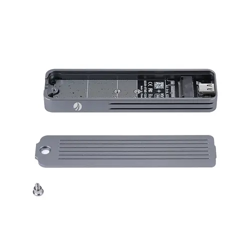 VCom външна кутия за диск Storage - Case - M.2 NVMe/SATA M/B key - USB-C/A Gen.2 10Gbps, Fingerprint Encryption - CU855SN-F - image 2