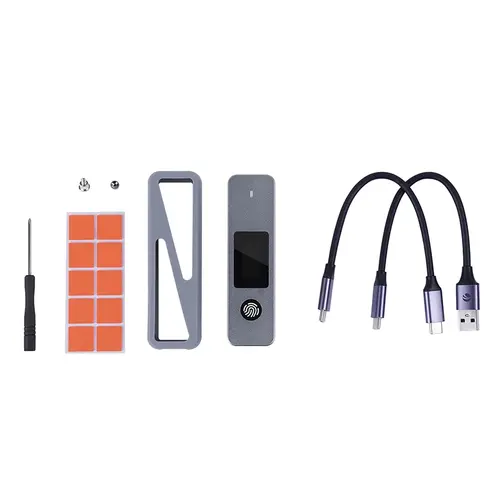 VCom външна кутия за диск Storage - Case - M.2 NVMe/SATA M/B key - USB-C/A Gen.2 10Gbps, Fingerprint Encryption - CU855SN-F - image 3