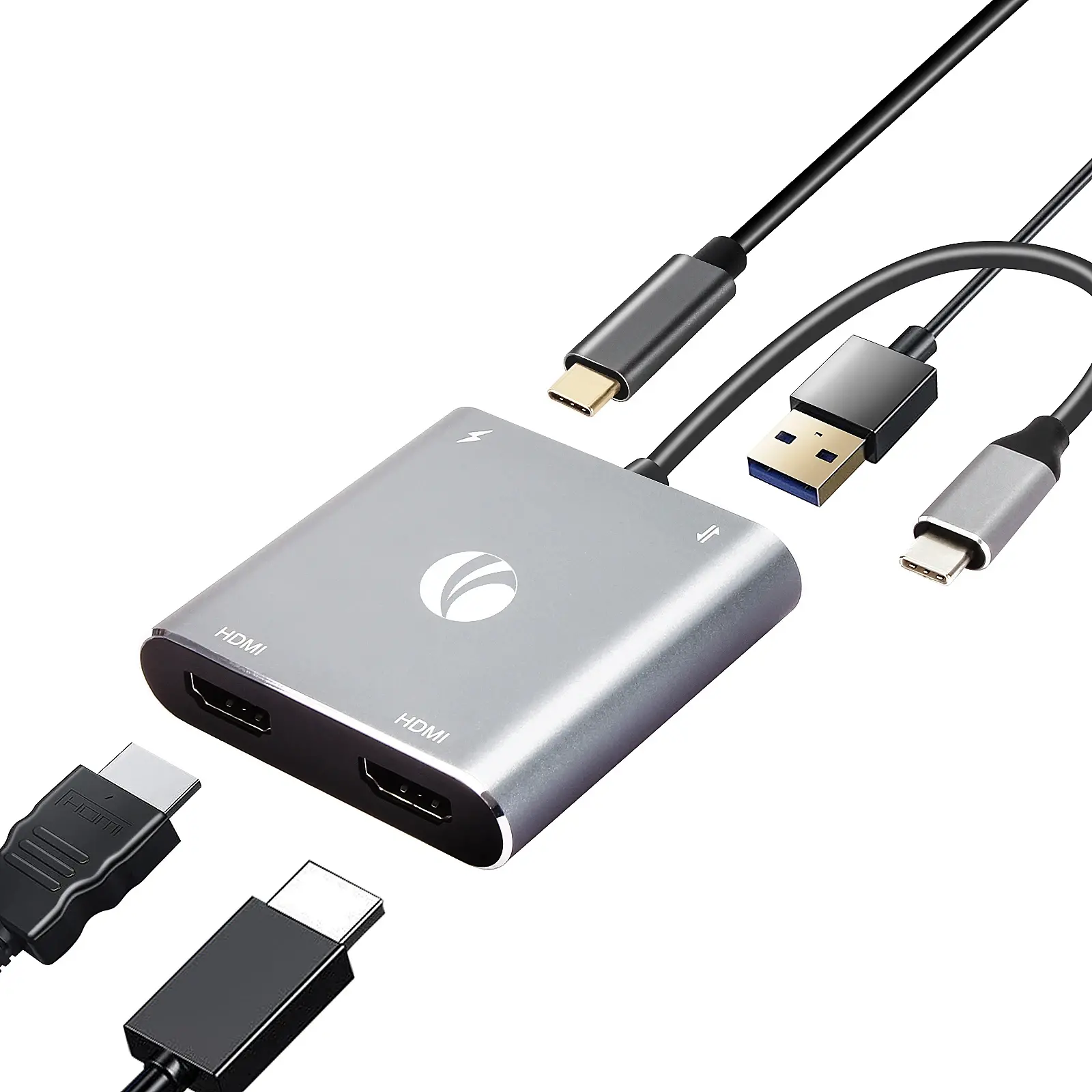VCom докинг станция Docking Station USB-C 4-in-1 - CU450S - HDMI x 2, USB2.0, USB-C PD3.0 100W, MST - image 1