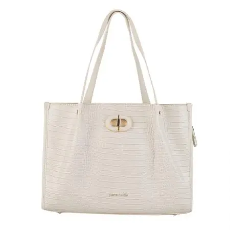 Дамска чанта цвят слонова кост Pierre Cardin