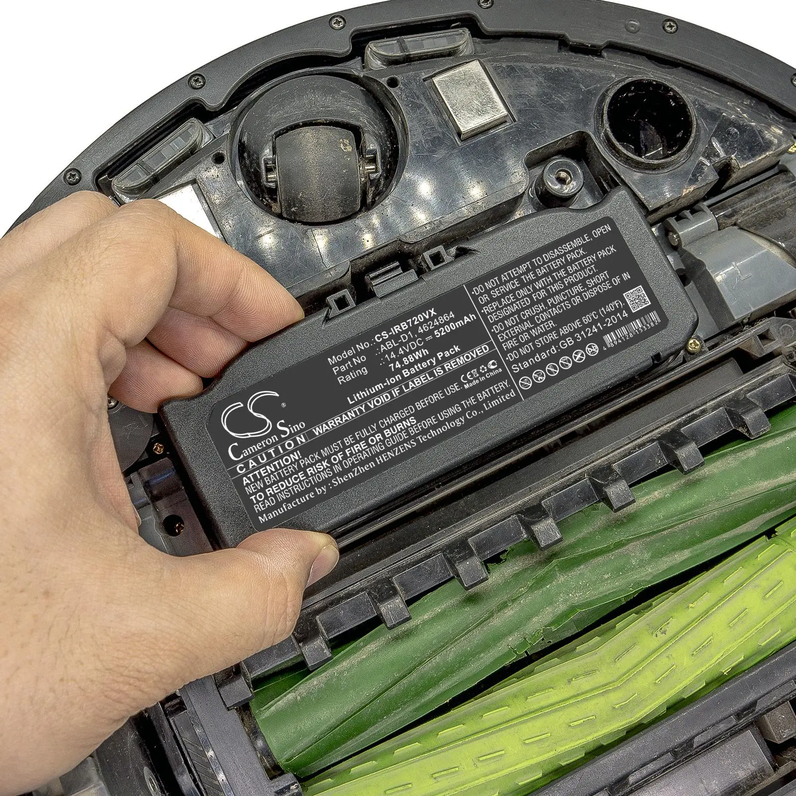 Батерия за прахосмукачка iRobot 5150, 7150, Roomba e5, Roomba i8 4624864 LiIon 14,4V 5200mAh CAMERON SINO - image 6