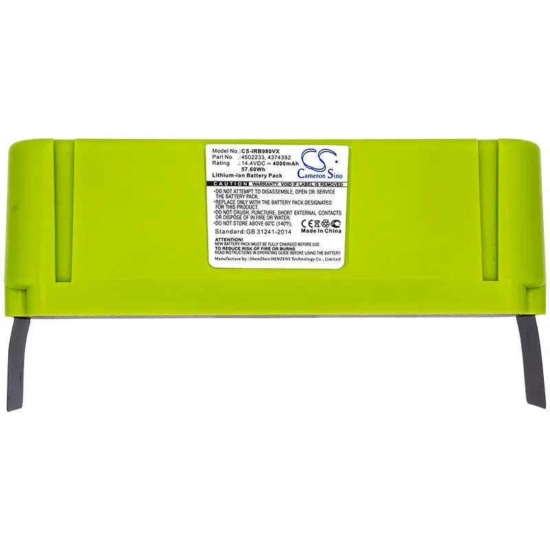 Baterie pentru aspirator iRobot Roomba 614, Roomba 640, 652, 680,690, 850, 980 4374392 LiIon 14,4V 4000mAh CAMERON SINO - image 2