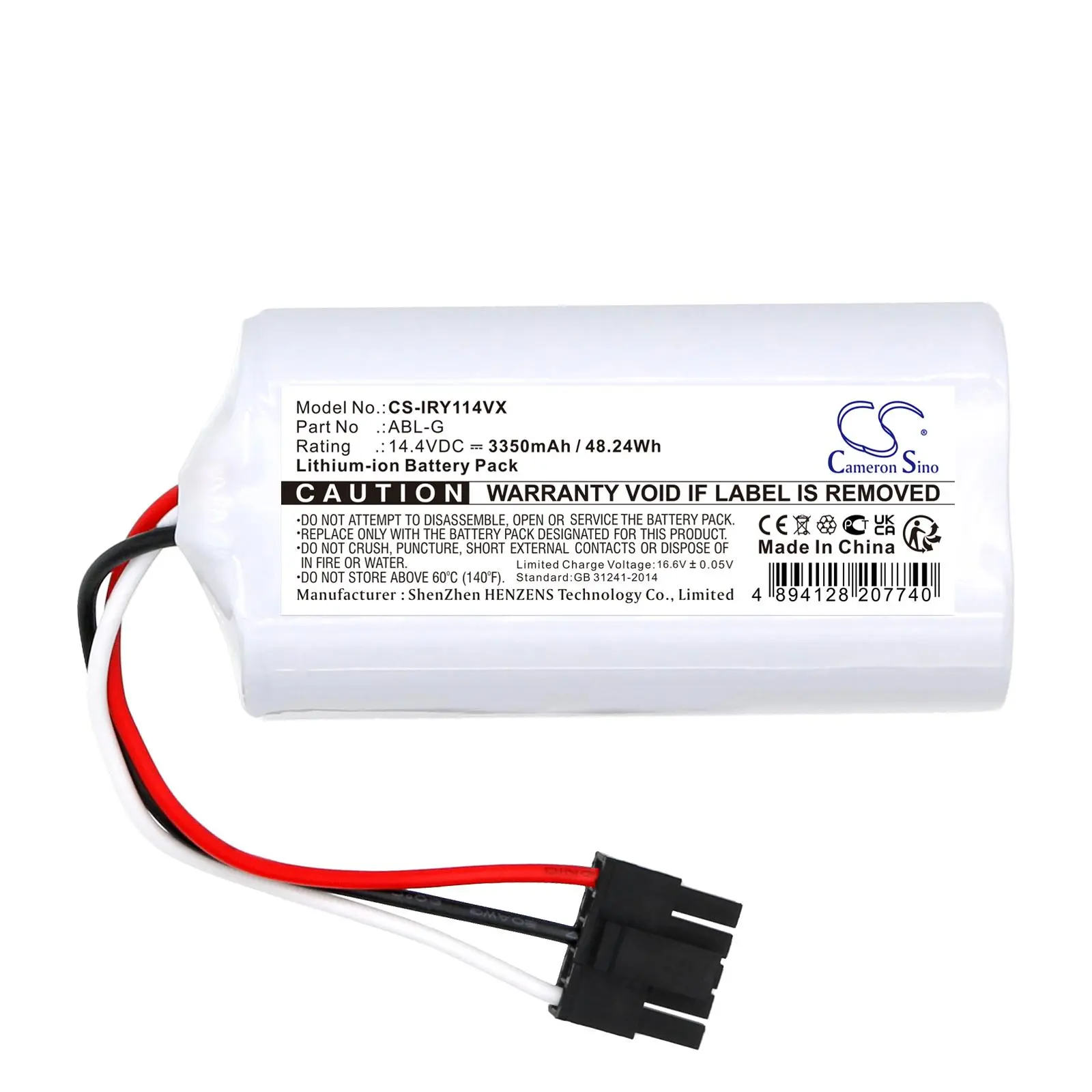 Батерия за прахосмукачка iRobot Roomba Combo Essential Y011040 P/N ABL-G LiIon 14,4V 3350mAh CAMERON SINO - image 2