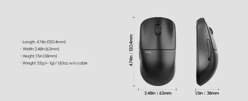 Pulsar професионална геймърска мишка Wireless Gaming Mouse X2 v3 Size2 Black - 1K (8K compatible) - image 9