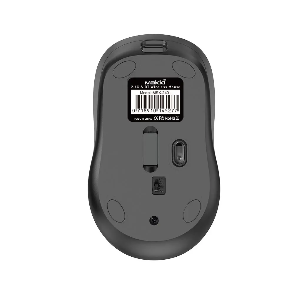 Makki безжична мишка Wireless Mouse MAKKI-MSX-2401 - USB-C, Silent, 1600dpi, 2.4G, Bluetooth, Rechargeable - image 7