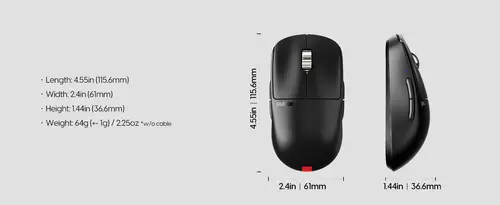 Pulsar професионална геймърска мишка Wireless Gaming Mouse X2A v3 eS Size1 Black 8K, OLED Display, Tournament Edition - image 11