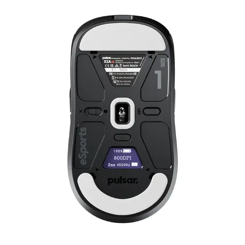 Pulsar професионална геймърска мишка Wireless Gaming Mouse X2A v3 eS Size1 Black 8K, OLED Display, Tournament Edition - image 1