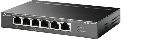 Комутатор TP-LINK TL-SG1006PP, 6-порта Gigabit , 3 x PoE+ и 1 x PoE++, метален - image 1
