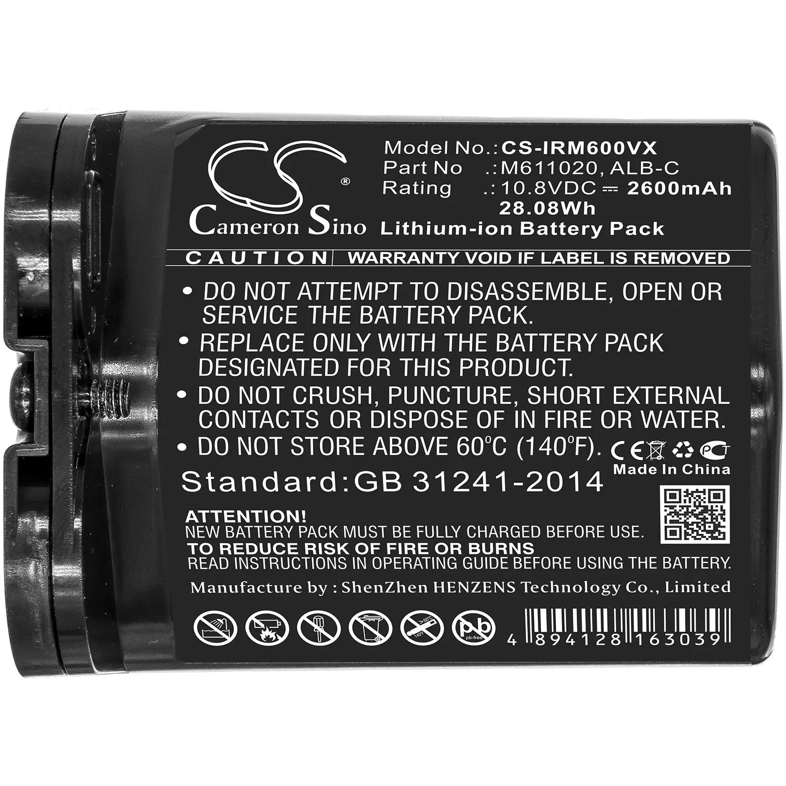 Батерия за прахосмукачка iRobot ADD-N1, Braava Jet M6, M611020 ABL-C  LiIon 10,8V 2600mAh CAMERON SINO - image 2