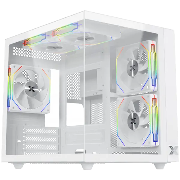 Aqua M Lite Arctic (WH, MATX, U3x1 & U2x1, 2PCS TG, 4PCS G22A Arctic Reverse & 1PC G22A Arctic,ARGB Remote Control Box)