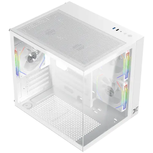 Aqua M Lite Arctic (WH, MATX, U3x1 & U2x1, 2PCS TG, 4PCS G22A Arctic Reverse & 1PC G22A Arctic,ARGB Remote Control Box) - image 2