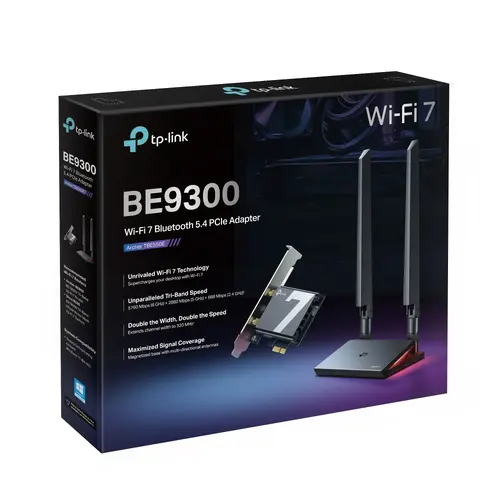 Adaptor wireless TP-LINK Archer TBE550E, BE9300, Wi-Fi 7, Bluetooth 5.4, PCI Exp - 7