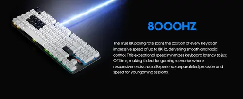 Pulsar професионална геймърска механична клавиатура Professional Gaming Mechanical Keyboard PCMK 2 HE TKL ANSI White - 8K, Gateron Magnetic Switches [Linear] - image 15
