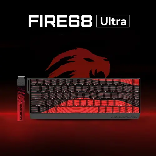 Madlions професионална геймърска механична клавиатура Professional Gaming Mechanical Keyboard FIRE 68 ULTRA - 8K, Gateron Magnetic Jade Switches - Black - image 1