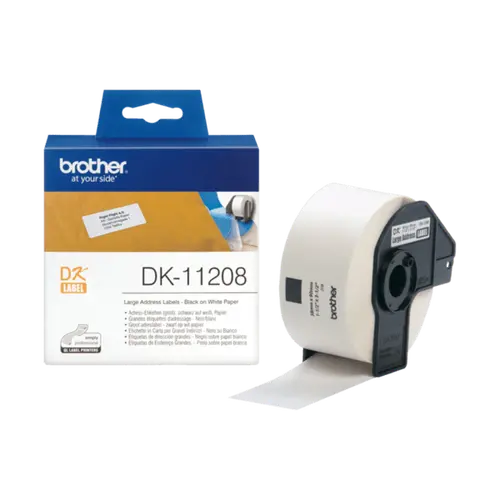 ЛЕНТА ЗА ЕТИКЕТНИ ПРИНТЕРИ BROTHER ТИП QL - LARGE ADDRESS LABELS - 38 mm x 90 mm x 400 - PN DK-11208 (DK11208)