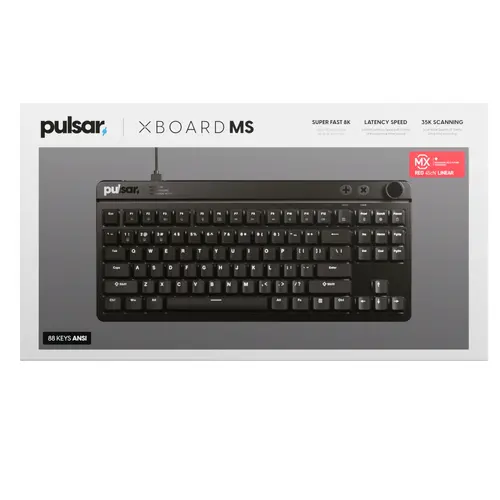 Pulsar професионална геймърска механична клавиатура Professional Gaming Mechanical Keyboard Xboard MS TKL ANSI Black - 8K, Cherry MX2A [Linear], RGB - image 14