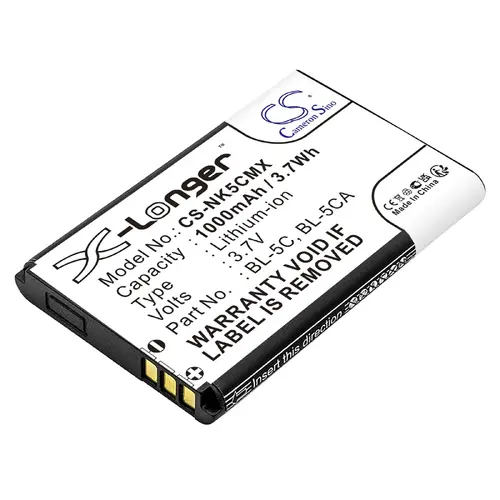 Μπαταρία κινητού τηλεφώνου CAMERON SINO BL-5C, για Nokia 105 2700 3110 5130 6230 E50, 3.7V, 1000mAh - 1