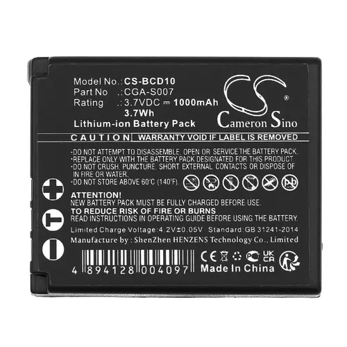 Батерия за апарат Panasonic CGA S007 LiIon 3.7V 1000mAh  Cameron Sino - image 2