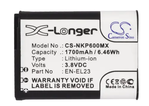 Μπαταρία για κάμερα NIKON EN-E23 Coolpix P600; P900 LiIon 3,8V 1700mAh Cameron Sino - 3