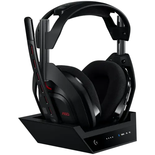 Logitech Astro A50 Lightspeed ασύρματα ακουστικά με σταθμό σύνδεσης, Μαύρα