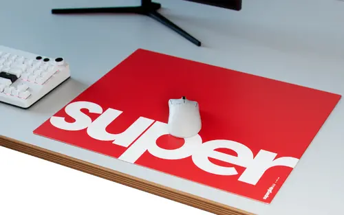Superglide професионален стъклен геймърски пад за мишка Gaming Glass Mousepad Superglide Pad v2 XL Red - 490 x 420 mm - image 2