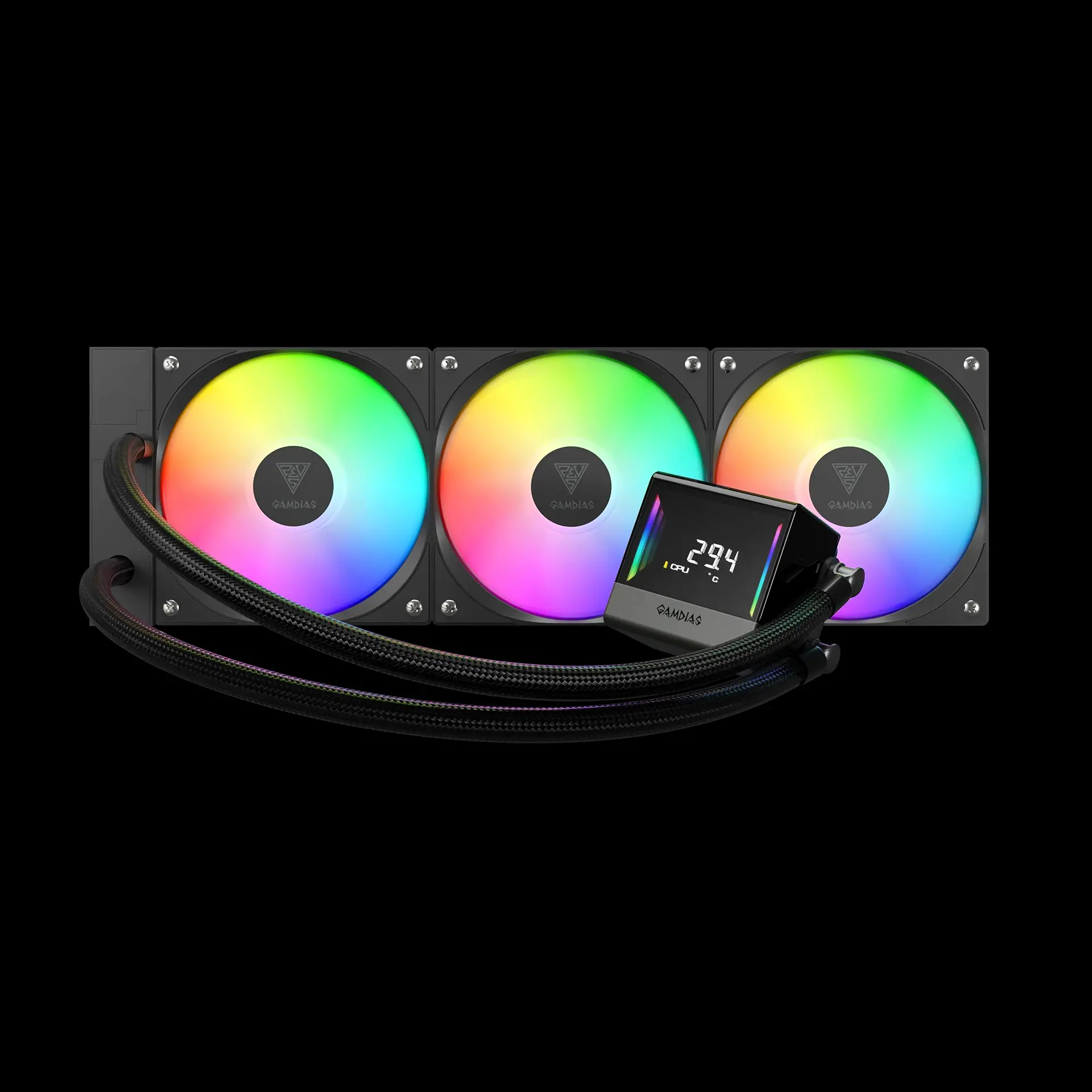 Gamdias водно охлаждане Water Cooling Chione E4-360 - LCD Screen, A-RGB - image 1