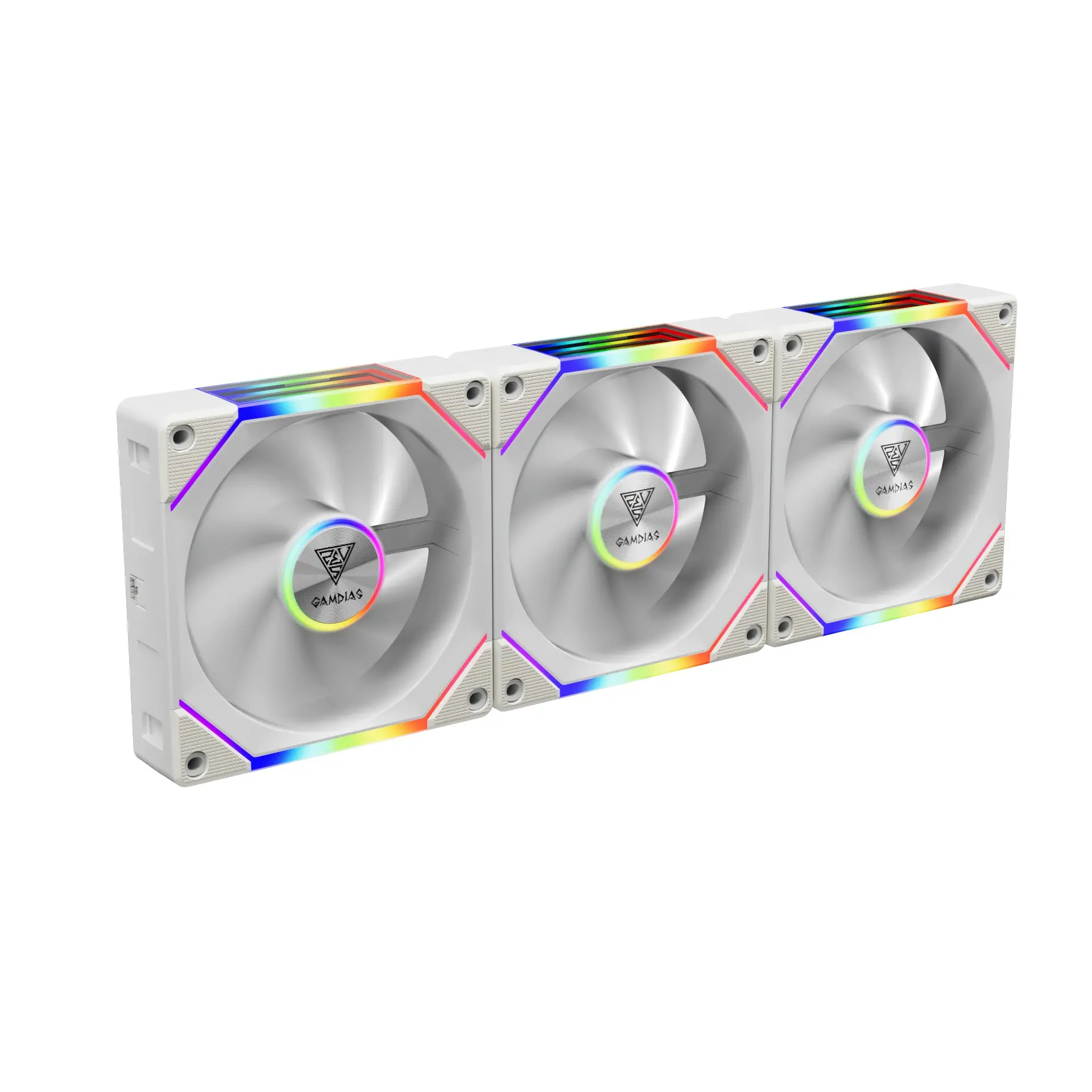 Gamdias Σετ ανεμιστήρων Fan Pack 3-in-1 3x120mm - AEOLUS P2-1203 White, εναλλάξιμα πτερύγια ανεμιστήρα (περιλαμβάνονται αντίστροφα πτερύγια)